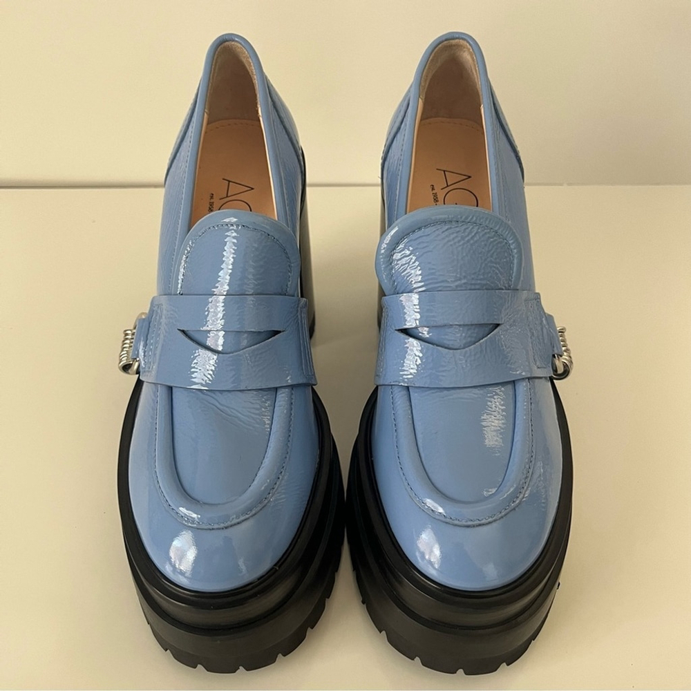 AGL Light Blue Platform Loafers - Picture 5 of 14